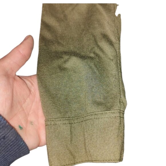 womens olive Green  long sleeve Bodycon Dress W/ Bronze Hardware - Picture 8 of 13